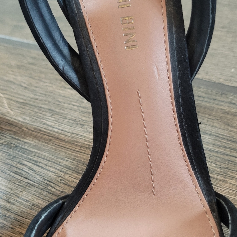 Gianni Bini Black Strappy Ankle Tie Heels / Size 6 - Picture 3 of 7